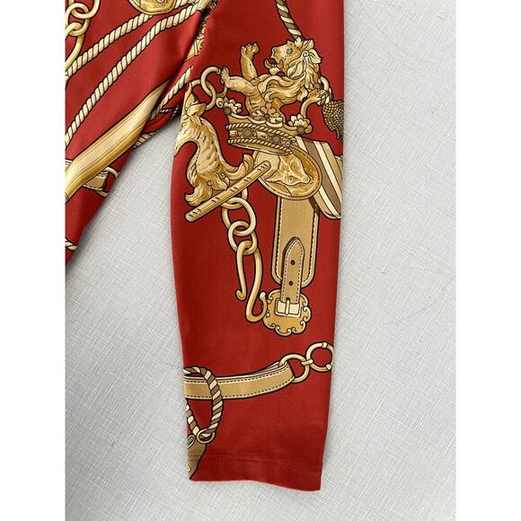 J McLaughlin Sz XS Signature T Orange Buckle Print Catalina Equestrian Classic - Picture 8 of 15